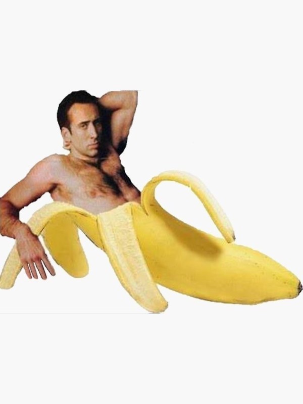 Создать мем: николас кейдж, l лысый с бананом, жека банан