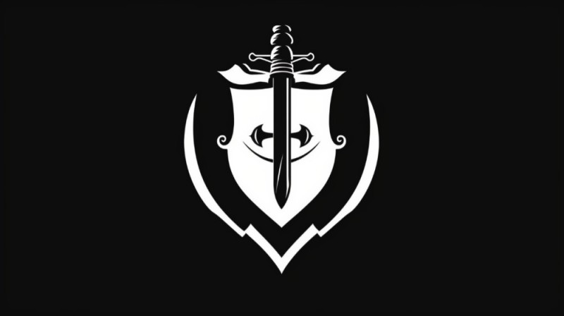 Создать мем: значок гильдии, щит значок, меч минимализм логотип