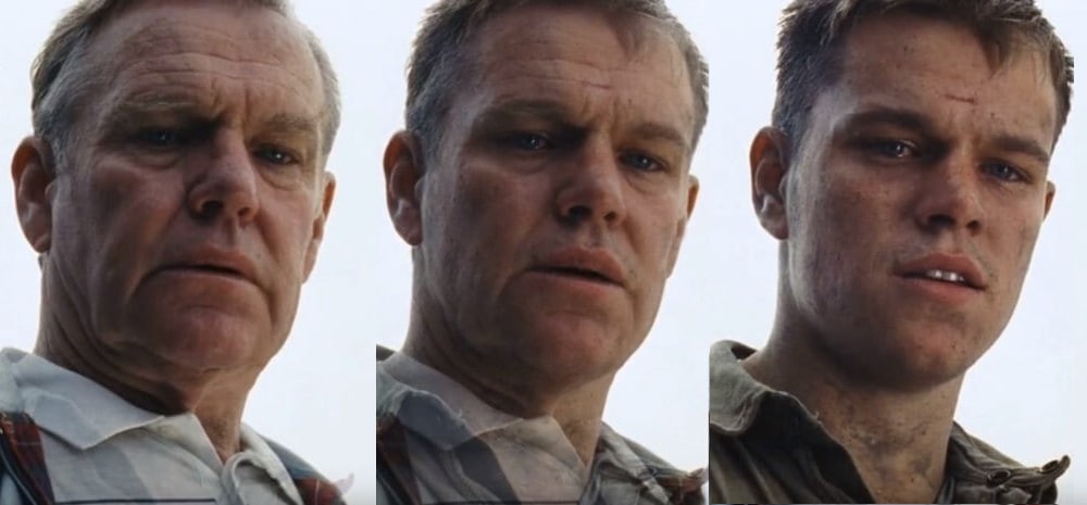 Create meme: an aging Matt Damon, meme an aging Matt Damon, Matt Damon saving private Ryan