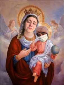 Create meme: Virgin, the virgin Mary with child icon