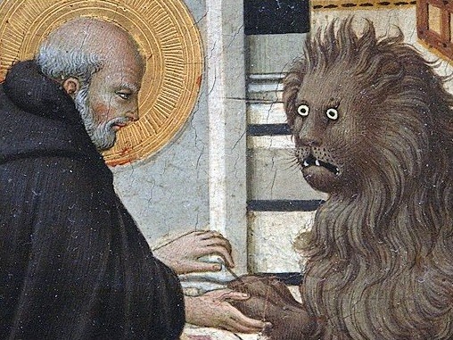 Создать мем: святой иероним и лев средневековье, страдающее средневековье мемы, святой иероним и лев