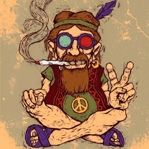 Create meme: hippie, art hippie hemp, hippie cartoon