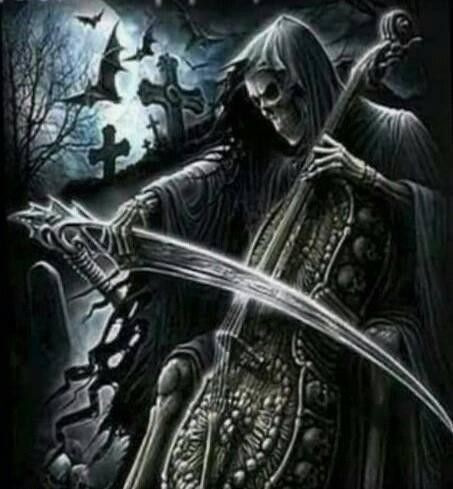 Create meme: death with a scythe art, reaper of death, grim reaper 