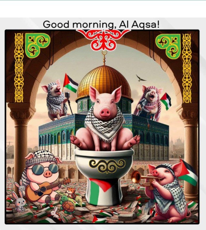 Create meme: Arab , pig , The pig is a Muslim