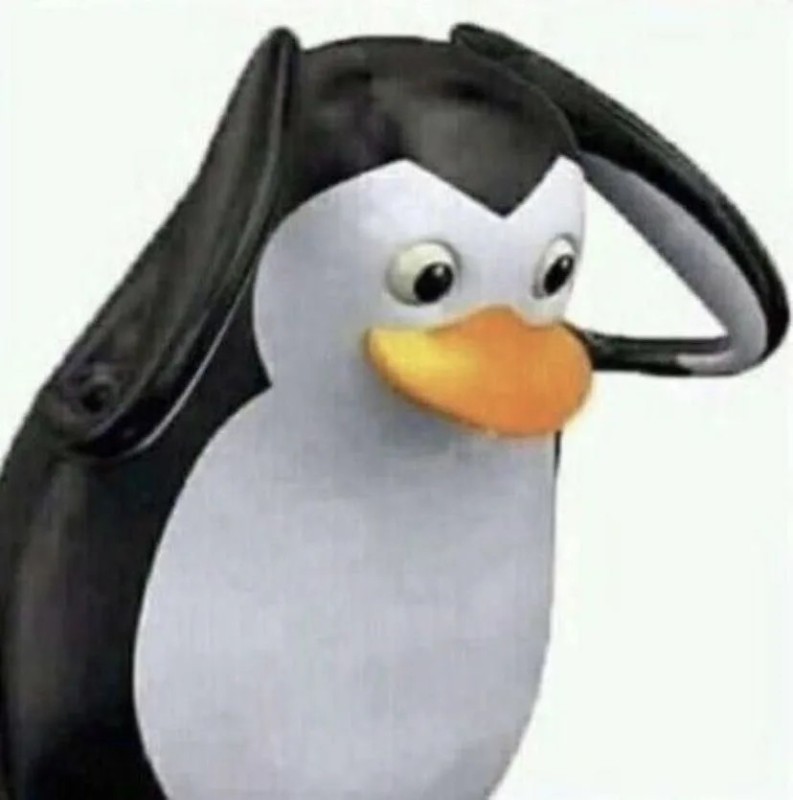 Create meme: cast iron penguin, gandolas penguin, the penguin is in shock