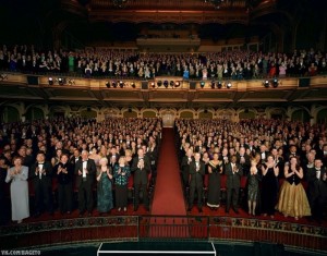 Create meme: photos of the scene with the audience in the theater, the stage and the applause, applause in the hall view from the stage