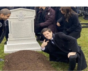 Create meme: memorial grave and the man, meme grave, grant gastin near the grave