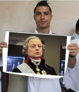 Create meme: ronaldo with a sign, Ronaldo , screenshot 