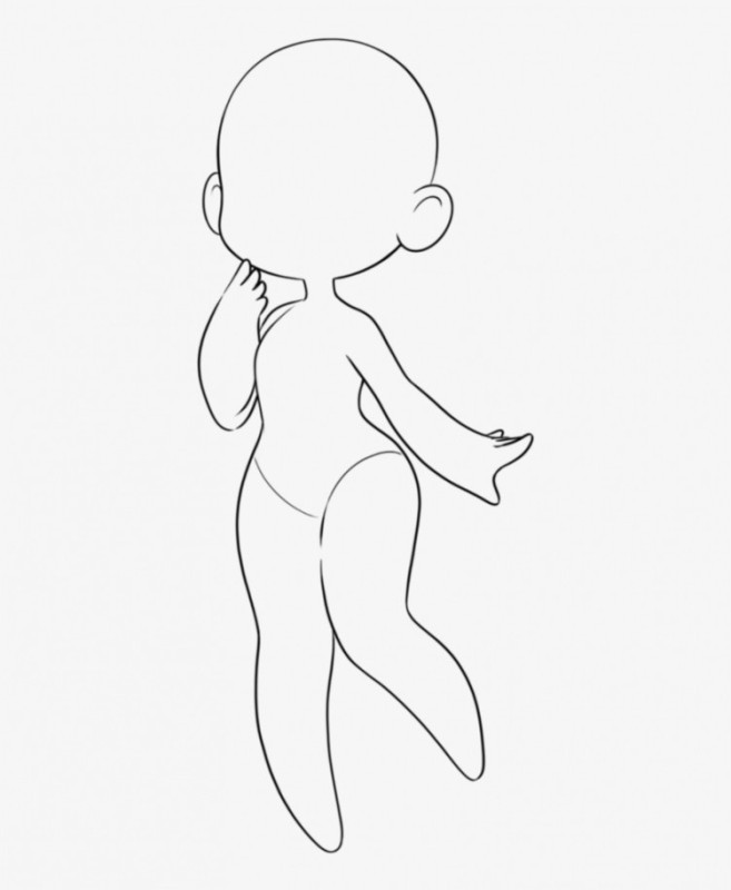 Simple chibi full body anime action jumping pose reference on Craiyon