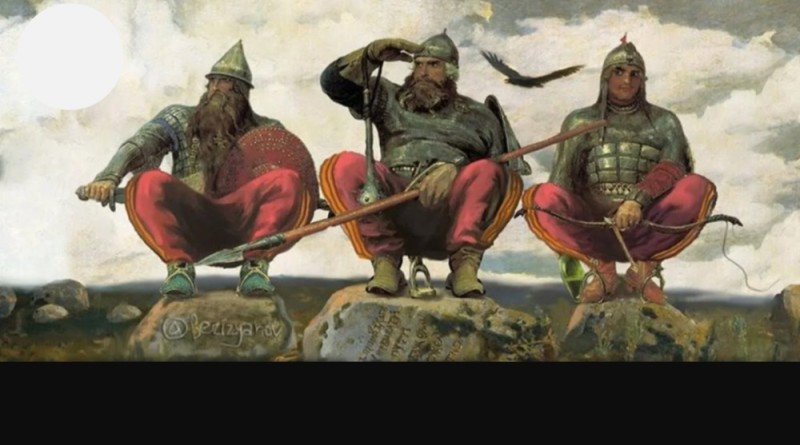 Create meme: three heroes vasnetsov 's painting, Vasnetsov three bogatyrya, heroes 