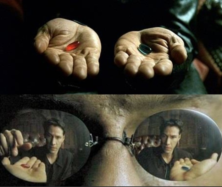 Create meme: morpheus pills, matrix , tablets from the matrix