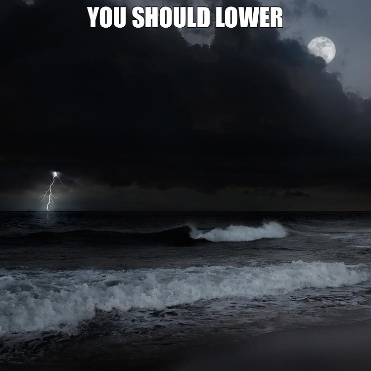 Create meme: storm sea, ocean storm, night storm