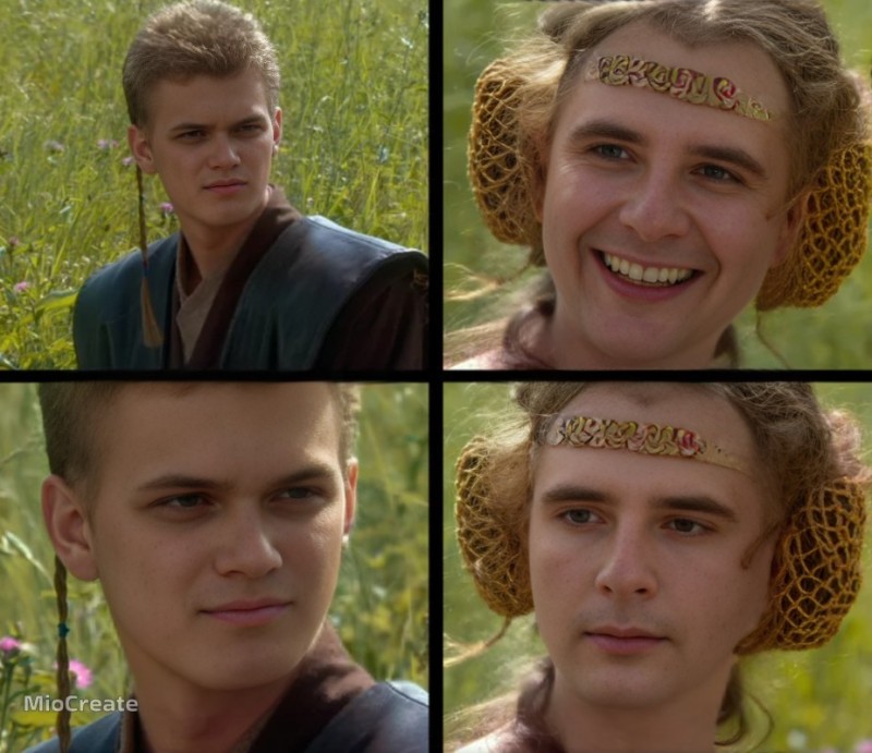 Create meme: Anakin and Padme, star wars meme anakin and padme, Anakin and Padme meme template