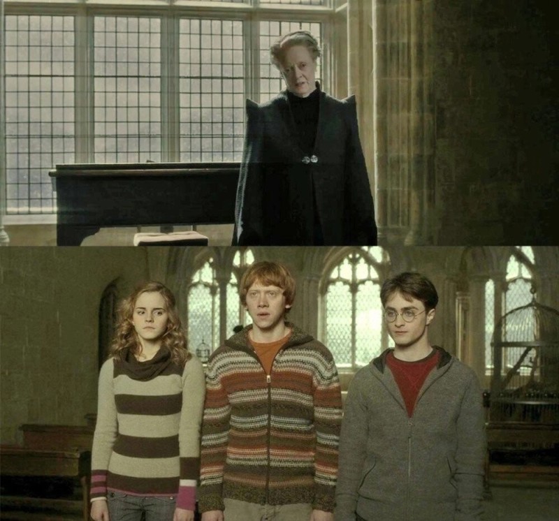 Create meme: The Harry Potter meme, Harry Potter Hermione and Ron, hogwarts harry potter