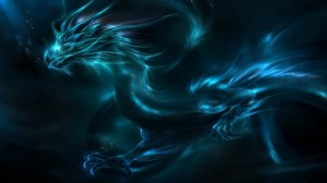 Create meme: deep dragon, dragons blue, neon dragon Wallpaper