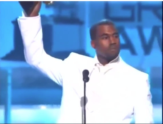 Создать мем: kanye west grammy speech, i guess we ll never know, kanye west grammy 2005