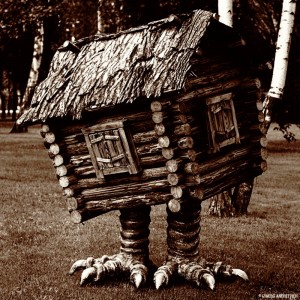 Create meme: the hut of Baba Yaga, hut on chicken legs pictures, hut-hut, turn around back to the woods