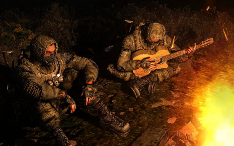 Create meme: Stalker by the campfire, Stalker 2 by the campfire, Stalker campfire get-togethers