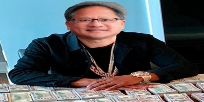 Create meme: rich people, Ann is a Thai millionaire, jensen huang