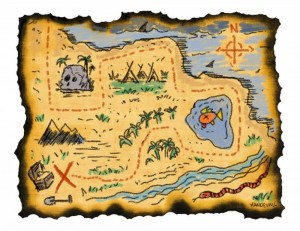Create meme: drawing a treasure map photo, treasure map, map for pirates quest