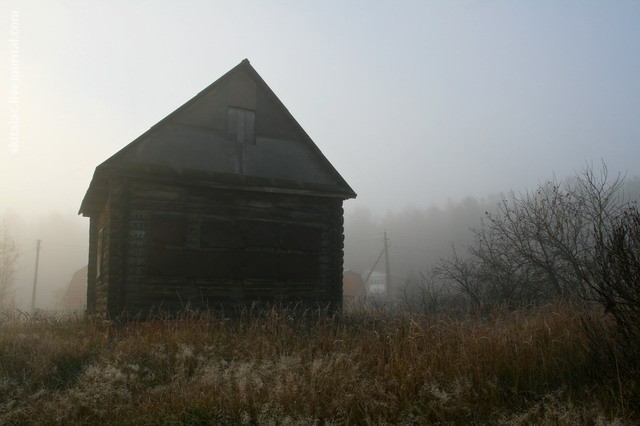 Create meme: fog in the village, village, Vepsian forest abandoned villages