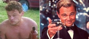 Create meme: the great Gatsby Leonardo DiCaprio, Leonardo DiCaprio, DiCaprio raises a glass