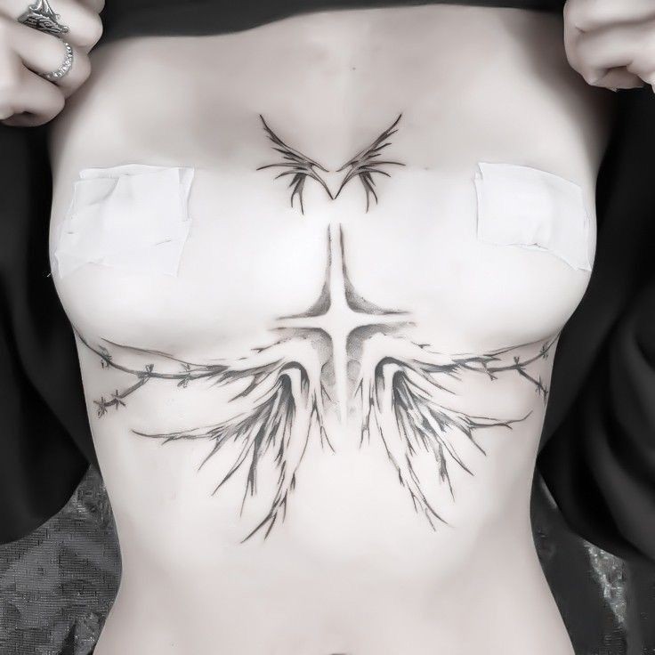 Create meme: tattoos under the breasts are unusual, tattoo ideas, tattoo ideas