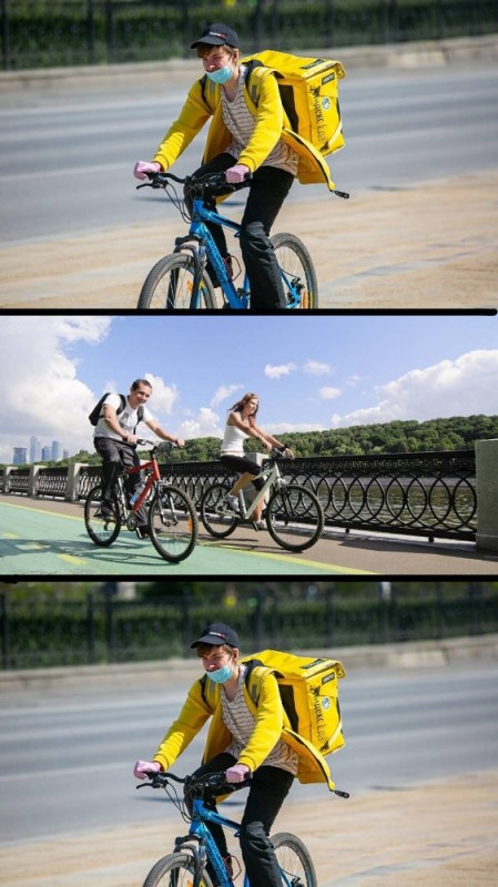 Create meme: bicycle for the courier, courier bike, yandex food couriers