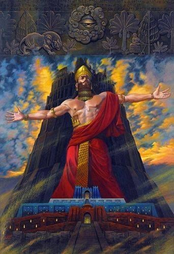 Create meme: The Babylonian king Nimrod, Nimrod King of Babylon, Nimrod the Tower of Babel