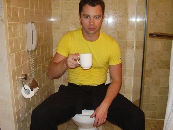 Create meme: the first stage, actor vitaly, sitting in the toilet