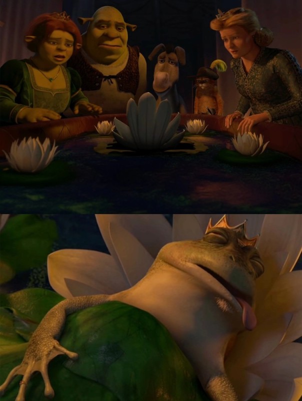 Create meme: Shrek , production of shrek, King Harold Shrek death
