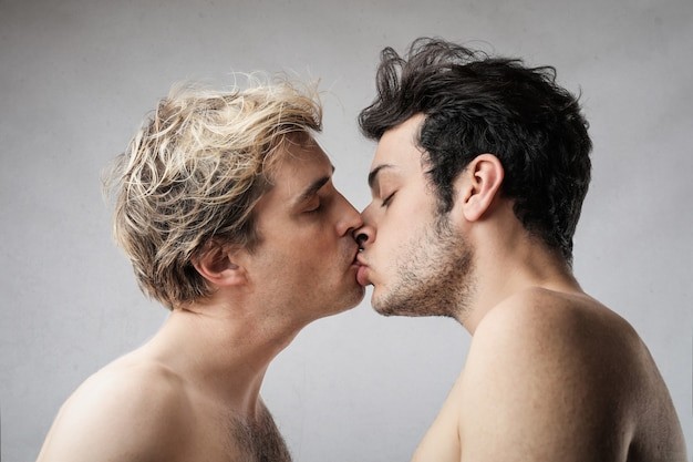 Create meme: kissing guys, same-sex love, kissing guys