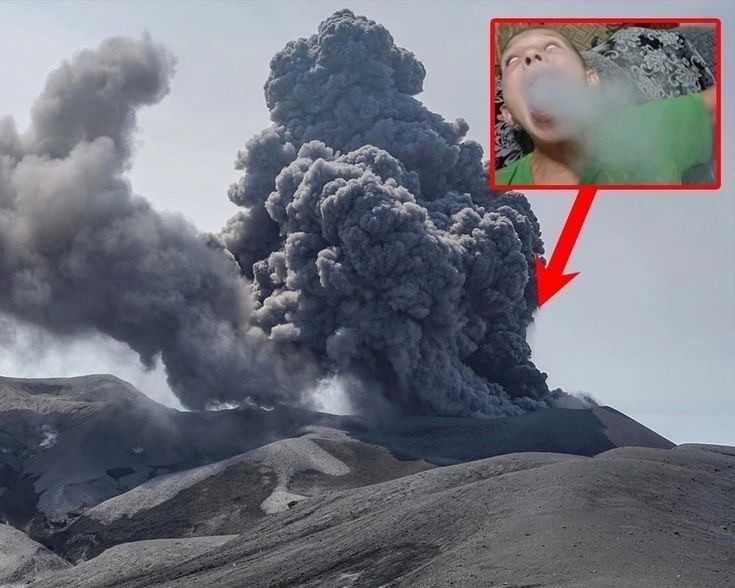 Create meme: ebeko volcano, the eruption of the volcano , Plinian volcanic eruption