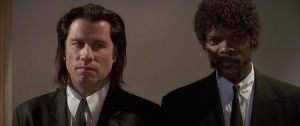 Create meme: pulp fiction John Travolta, pulp fiction Vincent and Jules, pulp fiction Travolta and Jackson