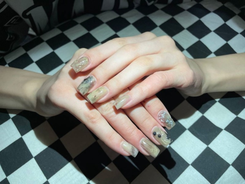 Create meme: nail design, transparent nail design, nails manicure design