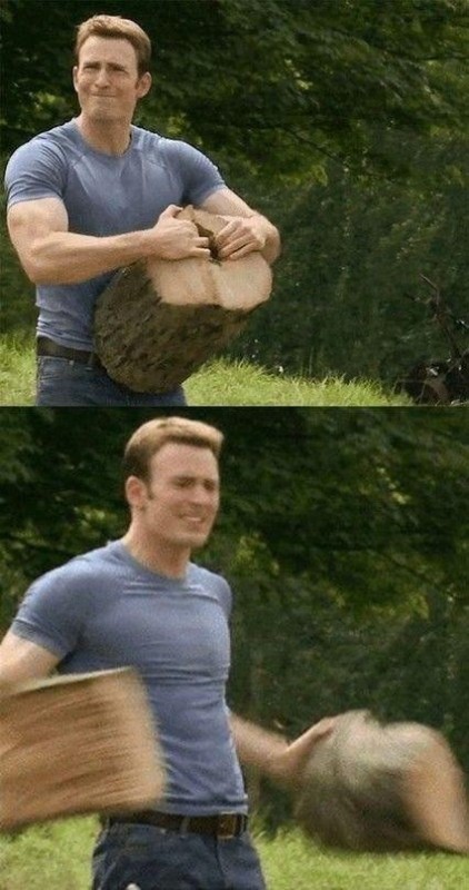 Create meme: Steve rogers log, Chris Evans , Chris Evans breaks the log