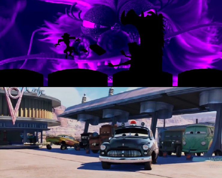 Create meme: the master and the ghostly light 2006, doc hudson cars, Cars 2006 radiator springs