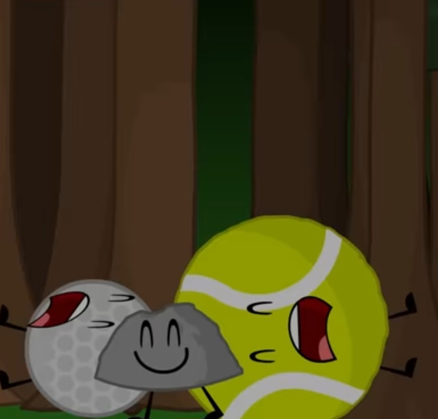 Create meme: bfdi tennis ball, golf ball bfb, bfb golf ball x tennis ball