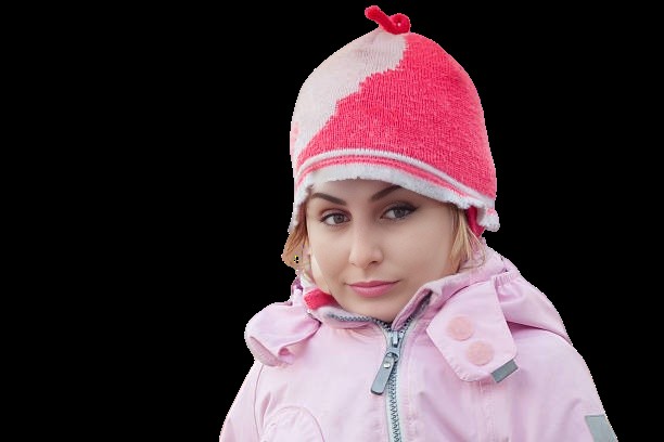 Create meme: girl , winter hat for girls, pink hat 