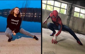 Создать мем: косплей человек паук, spider man ps4 cosplay, человек паук позы