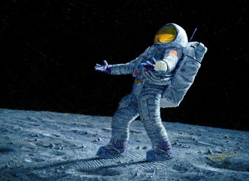Create meme: apollo 18, man on the moon, astronauts on the moon