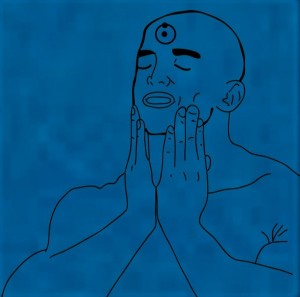 Create meme: Dr. Manhattan memes, peekaboo, Dr. Manhattan meme