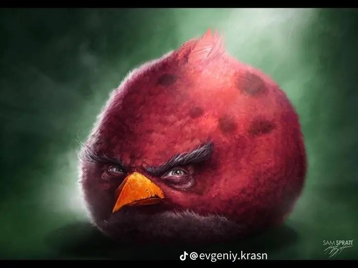 Создать мем: злая птица из энгри бердз, red angry birds, красная птичка из angry birds