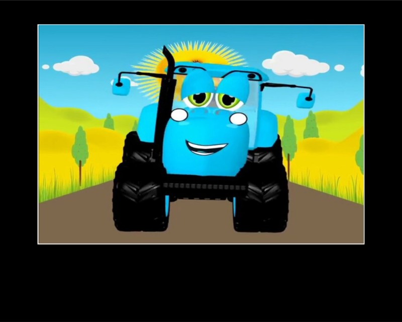Create meme: blue tractor, blue tractor rides cartoon, blue tractor in front