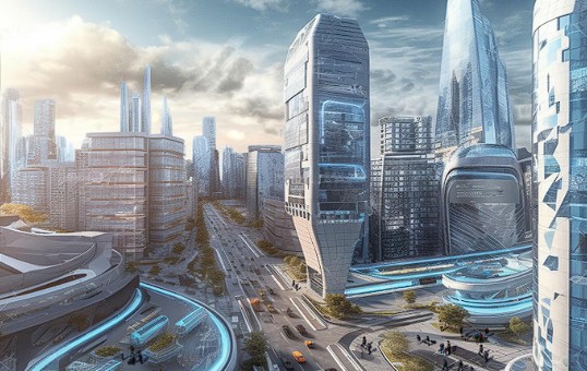 Создать мем: будущий город, будущее 3д, футуристический город будущего