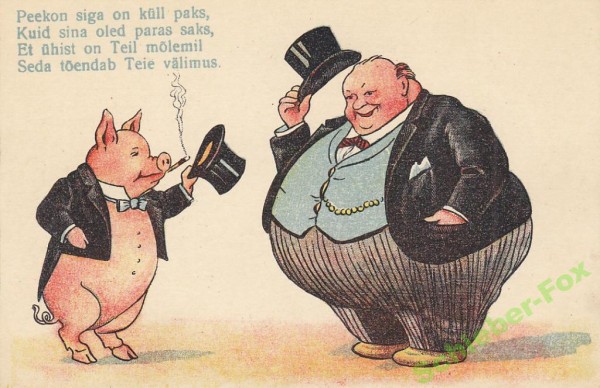 Create meme: the bourgeois pig, bourgeois caricature, pig in a jacket