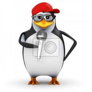 Create meme: 3 d render, penguin tea, penguin with a flower