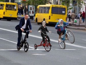 Create meme: Klitschko fell off the bike, bike, Klitschko on the bike