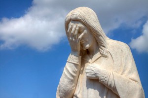 Create meme: the statue facepalm, Jesus facepalm