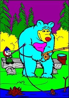 Create meme: bear cartoon, coloring pages for girls masha and the bear, masha and the bear coloring book bear